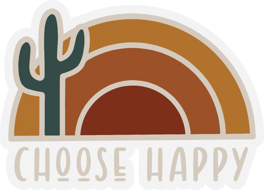 Choose Happy Cactus | Clear Sticker