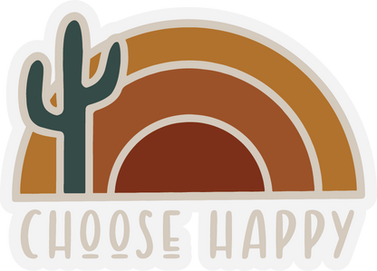 Choose Happy Cactus | Clear Sticker