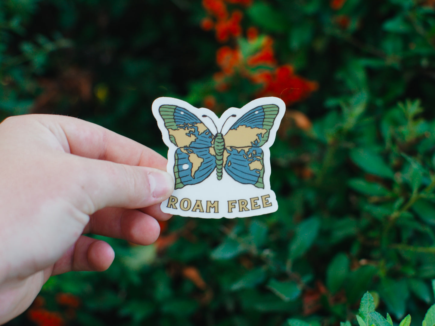 Roam Free Butterfly | Clear Sticker