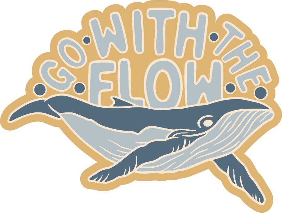 Go With The Flow Whale | Sticker