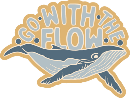 Go With The Flow Whale | Sticker