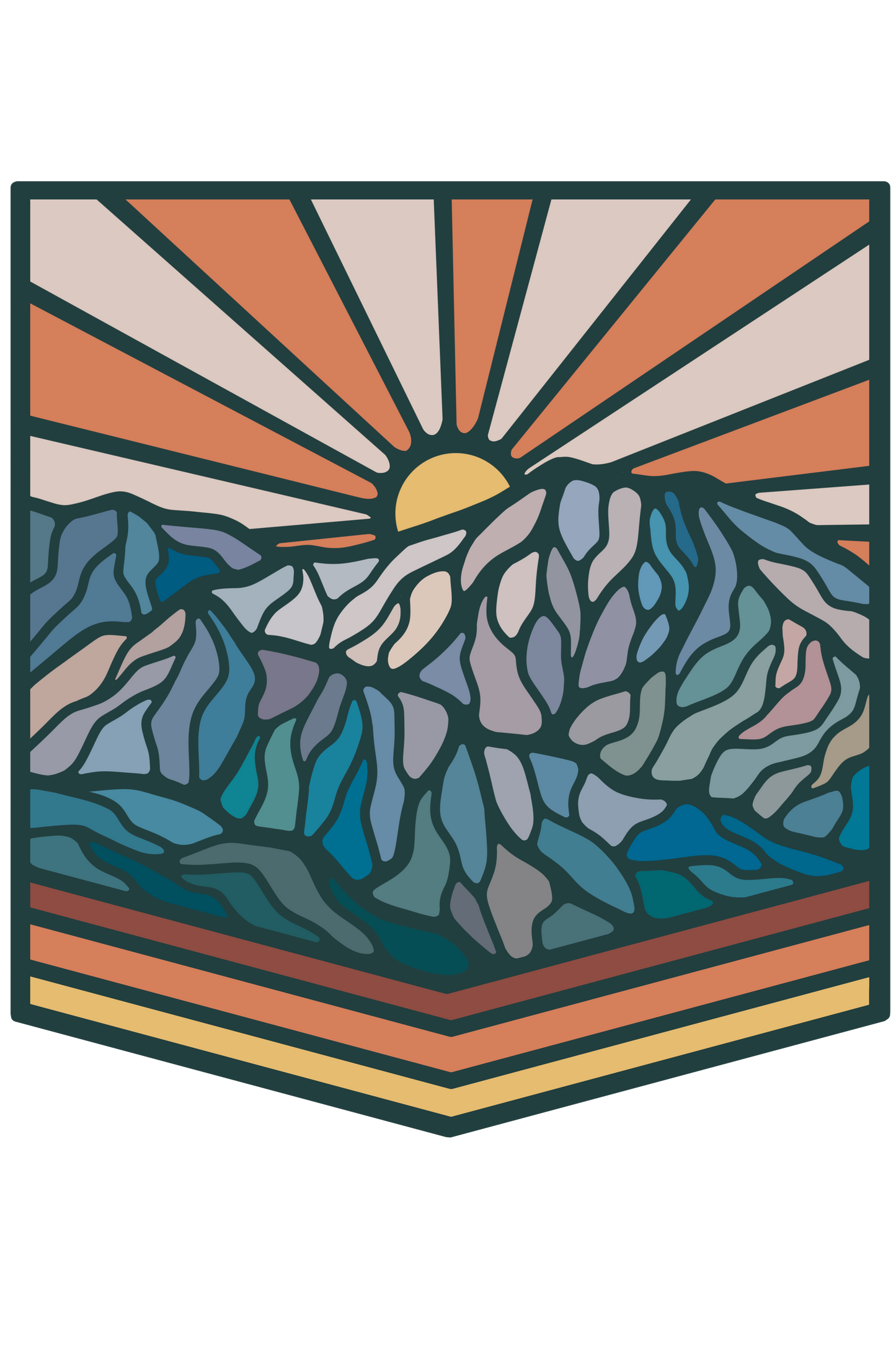 Mountain Sunset Badge | Sticker