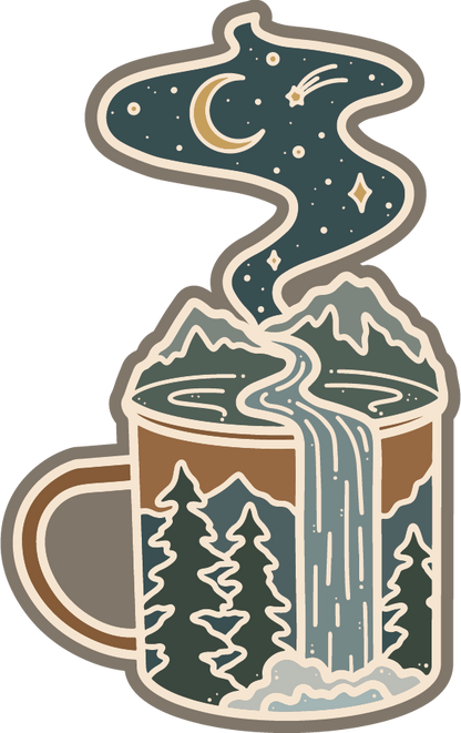 Mountain Coffee Cup | Sticker