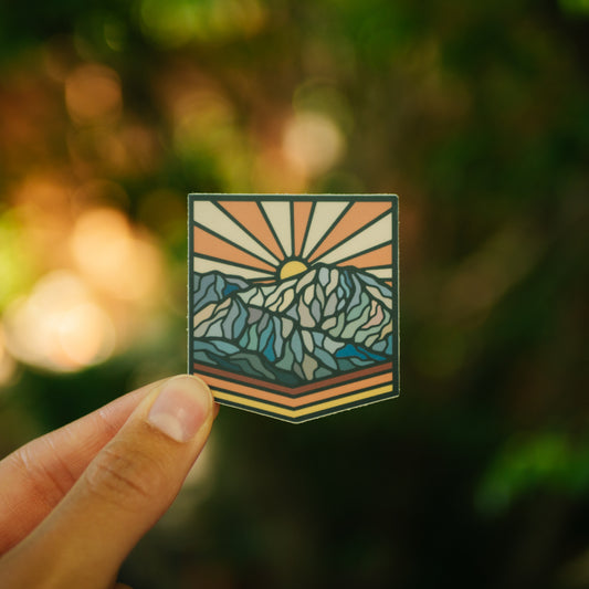 Mountain Sunset Badge | Sticker