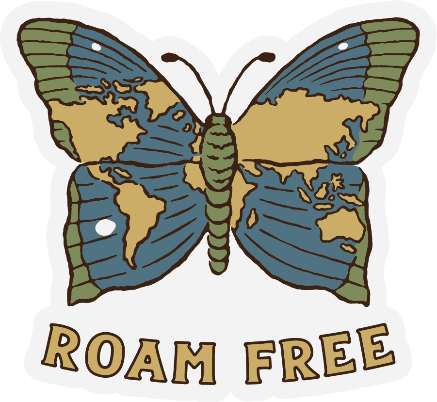 Roam Free Butterfly | Clear Sticker