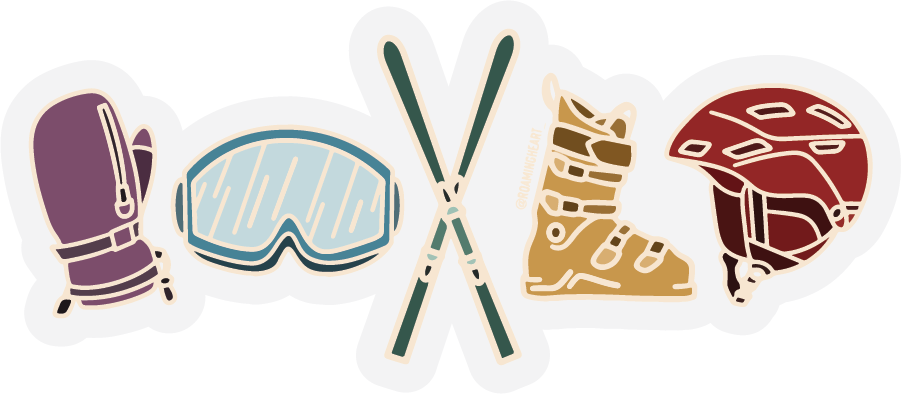 Ski Gear | Clear Sticker