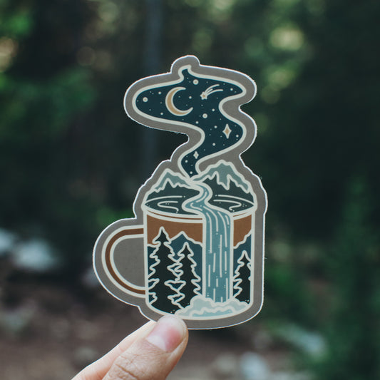 Mountain Coffee Cup | Sticker