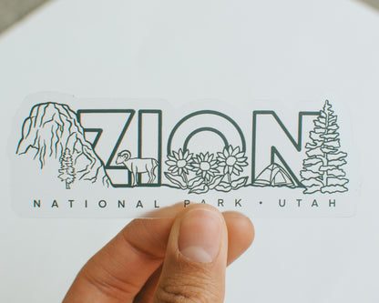 Zion National Park | Clear Sticker