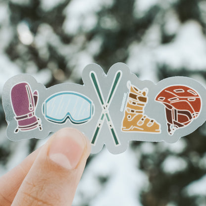 Ski Gear | Clear Sticker