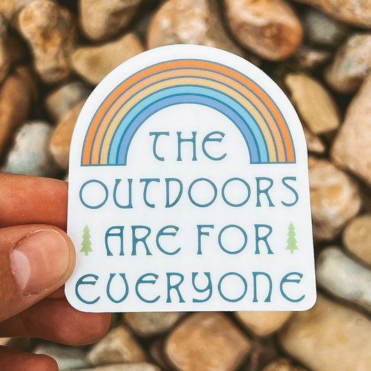 The Outdoors are for Everyone | Clear Sticker