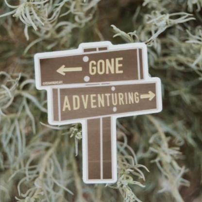 Gone Adventuring Trail SIgn | Sticker