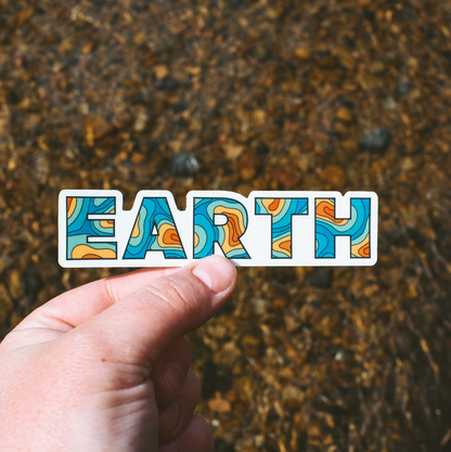 Topographic Earth | Clear Sticker