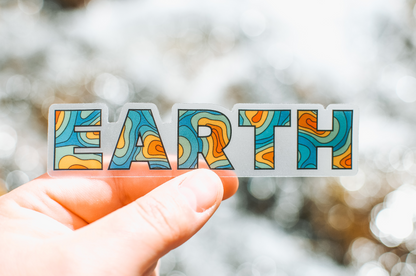 Topographic Earth | Clear Sticker