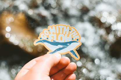 Go With The Flow Whale | Sticker