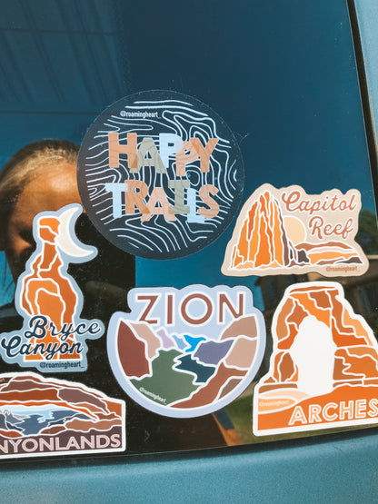 Happy Trails | Clear Sticker