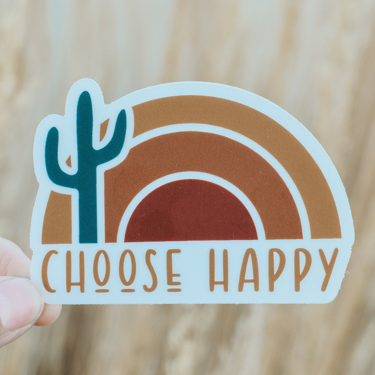 Choose Happy Cactus | Clear Sticker